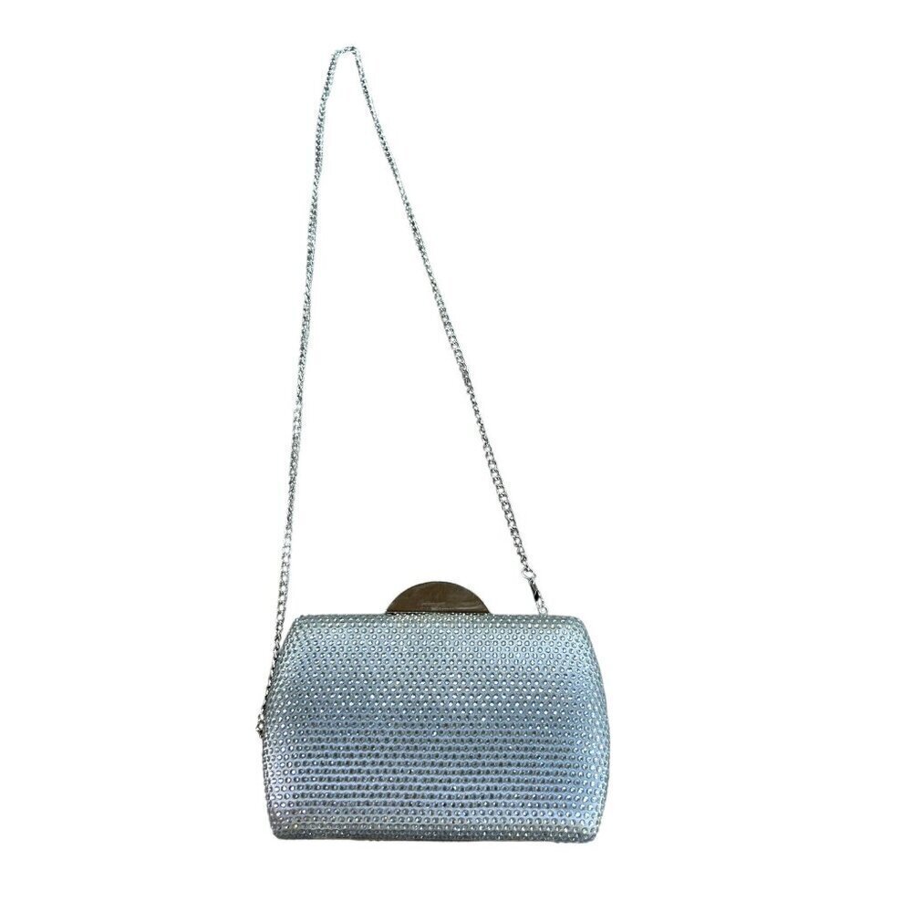 Nina Silver Crystal Minaudiere Clutch - Pacey